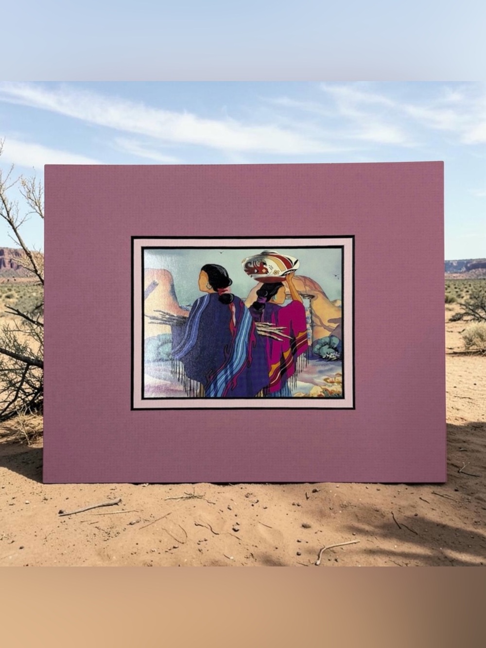 Vintage Doreman Burns "Two Maidens" Art Postcard – Professionally Double Matted